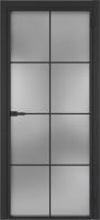  АЛЮМИНЕВАЯ ДВЕРЬ System R44 Black Sand стекло White Cloud ( КОМПЛЕКТ РУЧКА , 2 ПЕТЛИ )