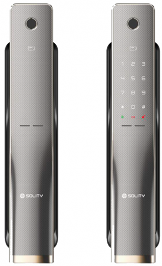 ЭЛЕКТРОННЫЙ ДВЕРНОЙ ЗАМОК SOLITY GP-4000BK DARK SILVER С ОТПЕЧАТКОМ ПАЛЬЦА